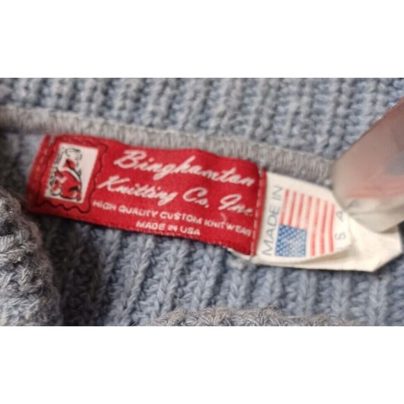 Vintage Binghamton Knitting Co Henley Sweater Light Blue Medium Made in USA - Picture 6 of 7